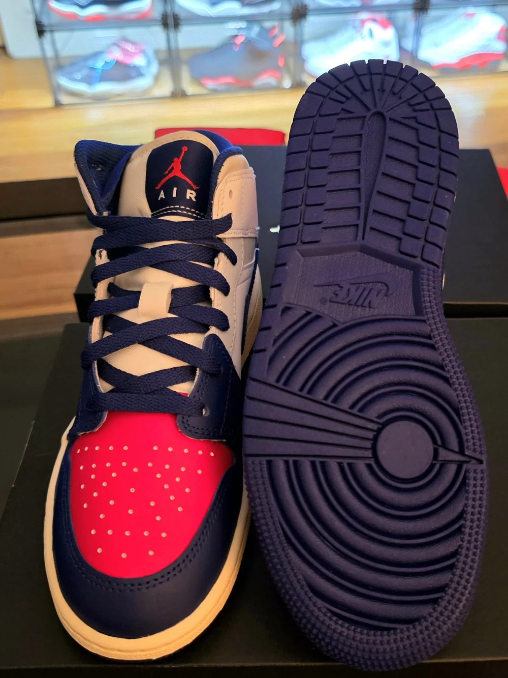 Nike Air Jordan High-Top Sneakers - Red/Blue/White
